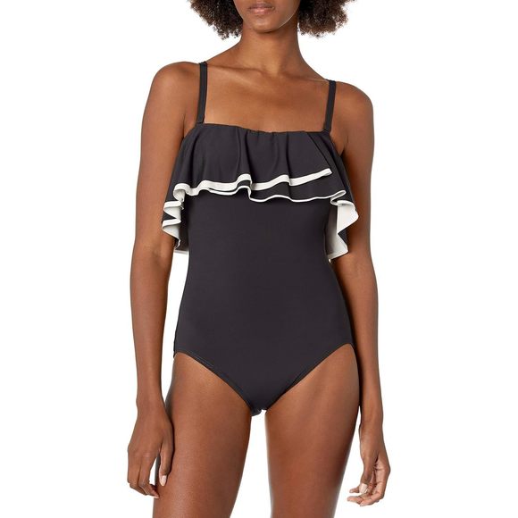Coco Reef Womens Contours Ruffled Strapless One Piece Swimsuit,34 D - Picture 2 of 3